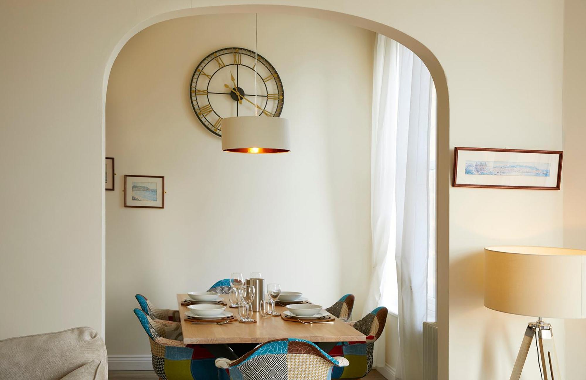 Dining area in one of the sea-view apartments