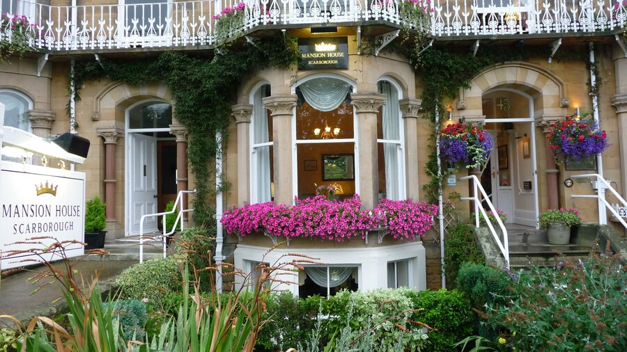 Mansion House entrance with hanging baskets